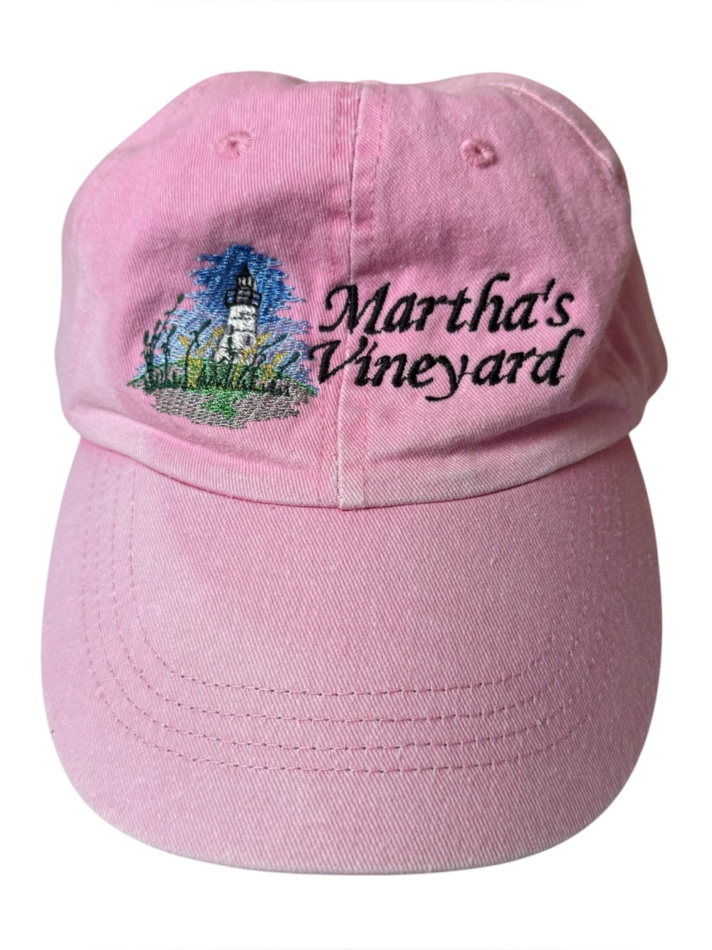 Martha's Vineyard Pink Golf Fishing Hat Ball Cap Strap Back Adjustable